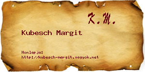 Kubesch Margit névjegykártya